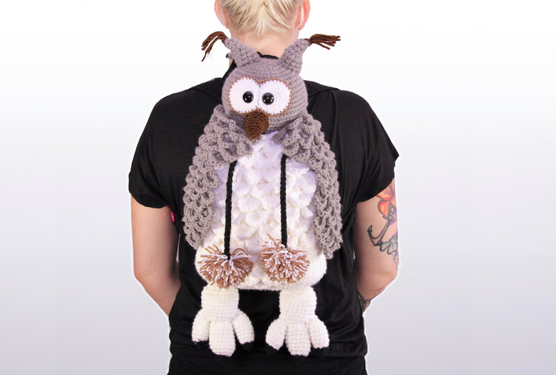 Rucksack Schneeeule Hedwig - Häkelanleitung