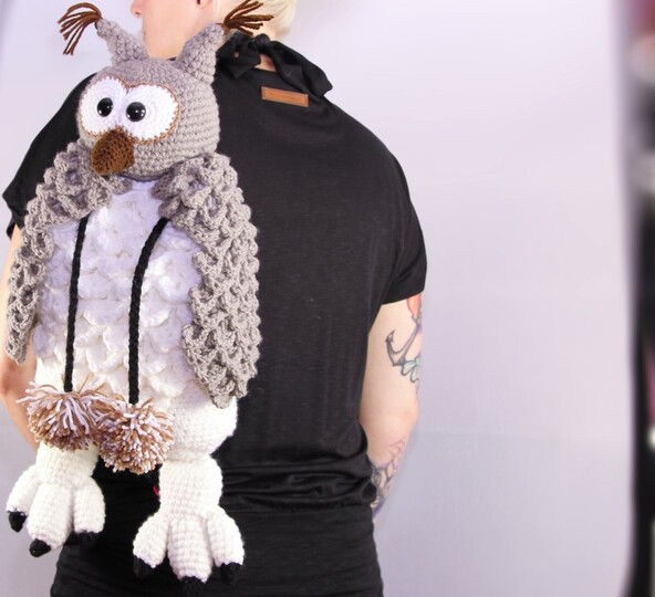 Rucksack Schneeeule Hedwig - Häkelanleitung