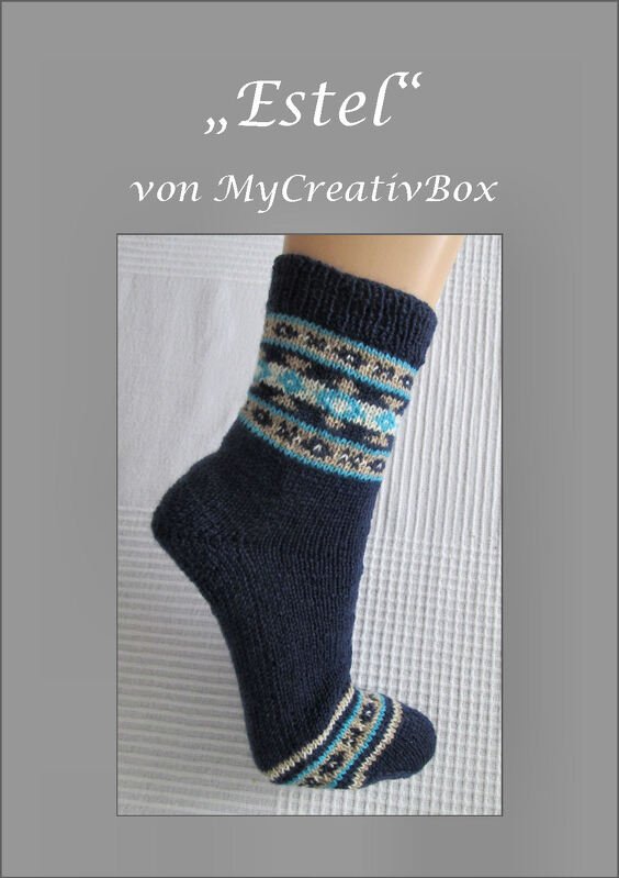 Sockenmuster "Estel" Gr.32-43, Fair Isle, gestrickt