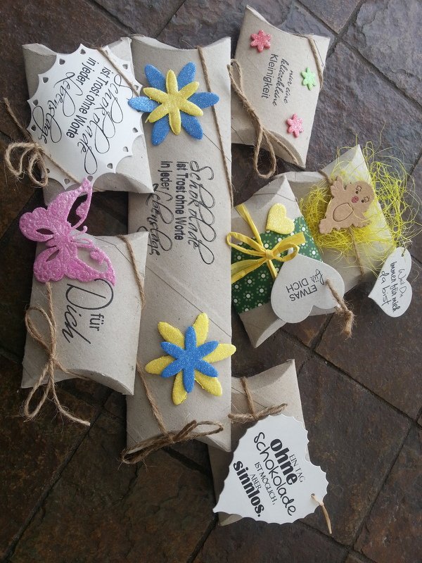 Bastelanleitung für kleine Schachteln aus Klopapier- und Küchenrollen