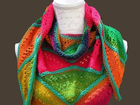 Strickanleitung Dreiechstuch "Kaminfeuer"