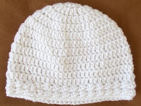 Häkelanleitung Babymütze mit Röschenrand für Kopfumfang 36/38