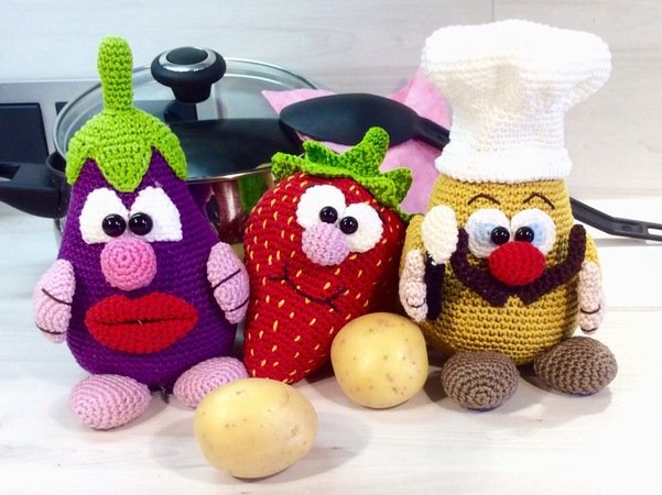 Crochet Pattern Kitchen Tools and Helper - The Kitchenkings Gini & Berry & Pelle - English