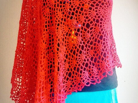Spring and Summer Easy Crochet Women Wrap Pattern, Shawl, Scarf, US and UK standard included