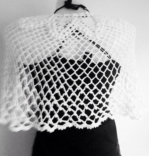 Crochet Bridal Poncho Pattern, Capelet Pattern, Poncho Crochet, US, UK