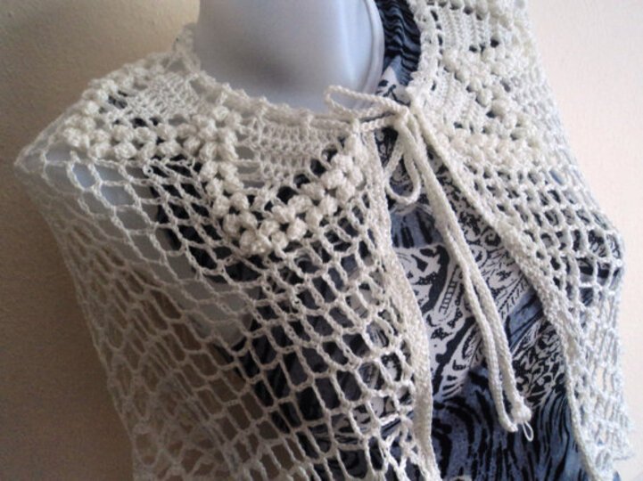 Crochet Bridal Poncho Pattern, Capelet Pattern, Poncho Crochet, US, UK