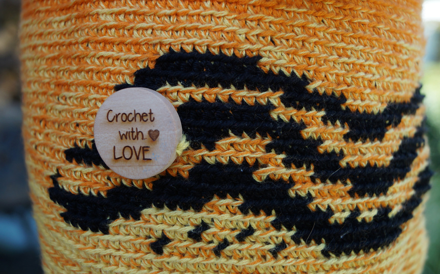 Anleitung zum häkeln *Sun Down* trendige Beuteltasche Rucksack mit Palmen- Sonnenuntergangsmmotiv