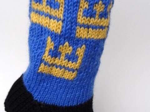 Strickanleitung Socken mit schwedischem Kronenmotiv, Gr. 41