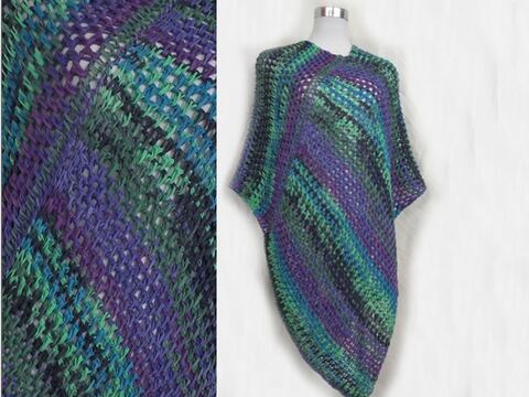 Poncho Genua - tunesisch gehäkelt