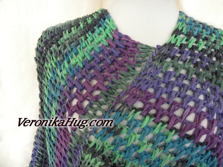 Poncho Genua - tunesisch gehäkelt