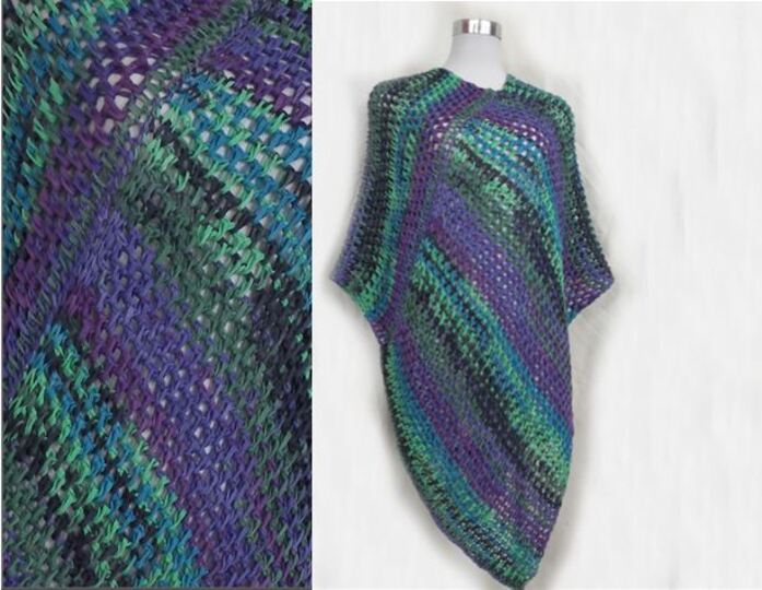 Poncho Genua - tunesisch gehäkelt