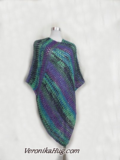 Poncho Genua - tunesisch gehäkelt