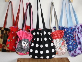 Nähanleitung Beuteltasche mit Zugbänder