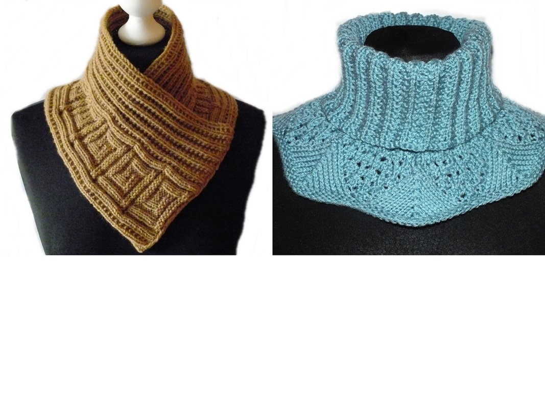 Sparset / 2 Strickanleitungen für Halswärmer Skeidefi u. Rimäscha