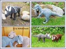 Häkelanleitung Sparset Dinosaurier Triceratops + Raptor