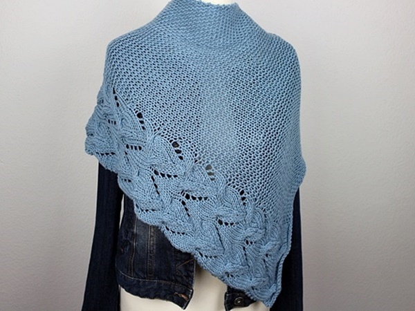 Knitting pattern shawl "Jeans"