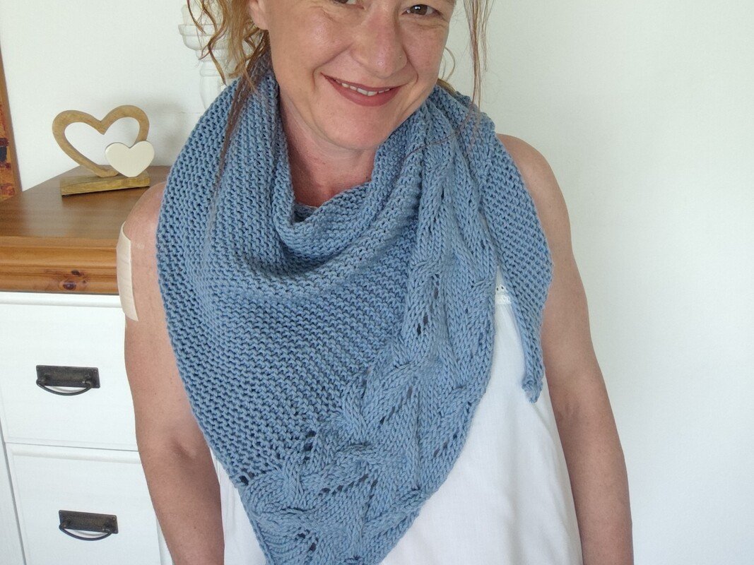 Strickanleitung Tuch "Jeans"