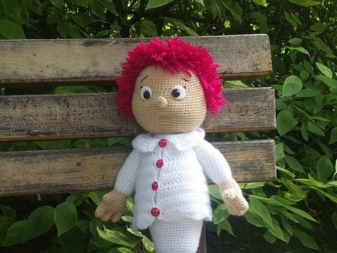 Häkelanleitung Puppe, Gustav das Gespenst,