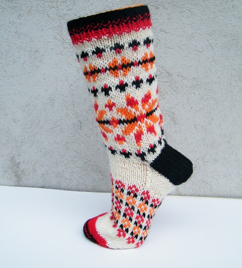 Anleitung für Socken mit Norwegermuster für Gr. 39