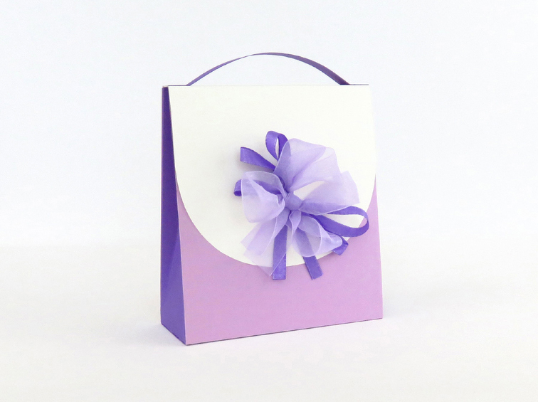 Kleine Geschenktasche in Lila – Bastelanleitung und Vorlagen