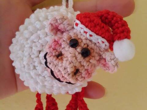 Schlüsselanhänger WeihnachtsSchäfchen - Häkelanleitung