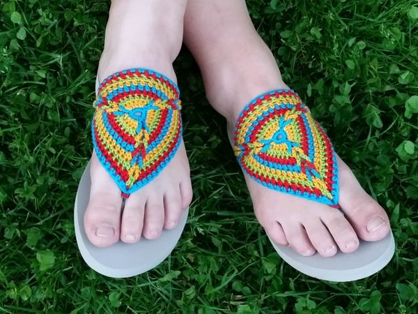 Crochet Pattern Flip Flops "Tornado" - all sizes