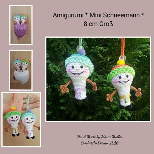Anleitung Amigurumi " Mini Schneemann " 8 cm Groß