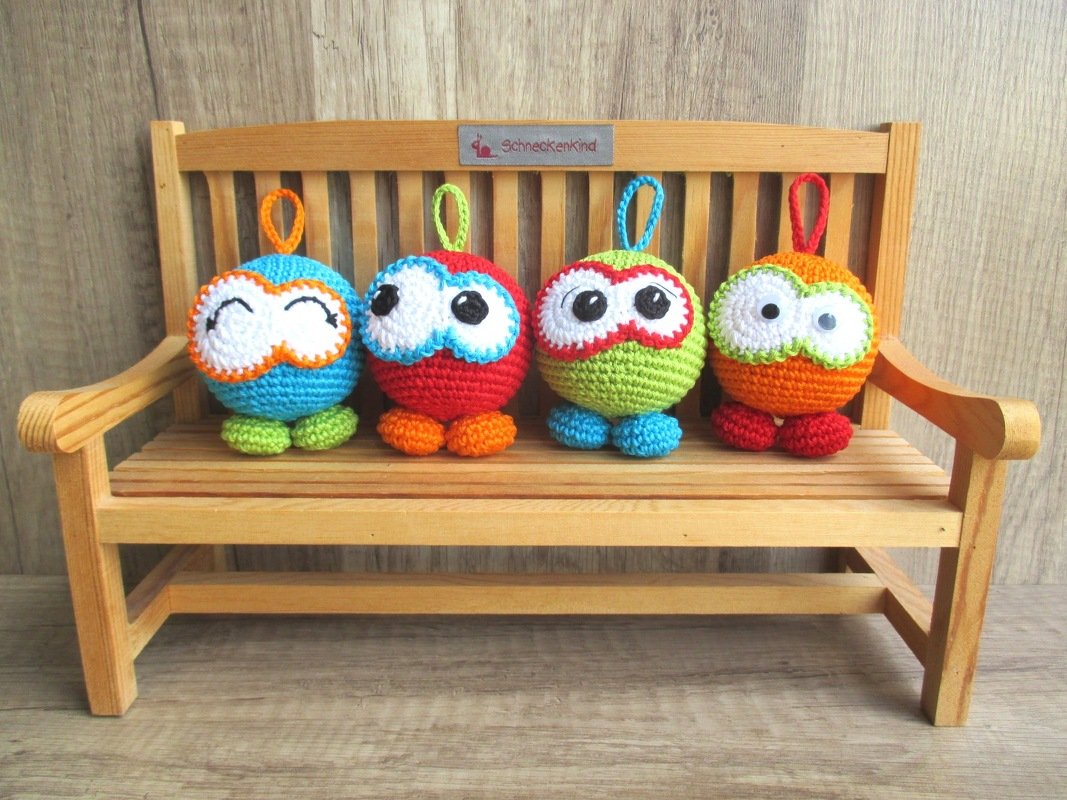 Häkelanleitung Knobblys - witzige Taschenbaumler oder knubbelige Schlüsselanhänger - Bild 2