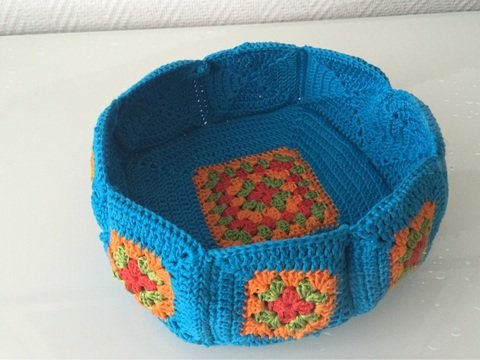 Häkelanleitung kunterbuntes Utensilo