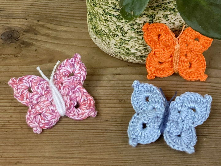 Schmetterling Aura, kostenlose Häkelanleitung