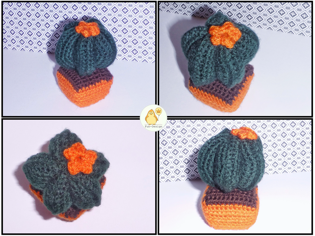 Kleiner Kaktus im Topf, kostenlose Häkelanleitung