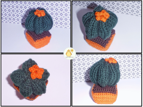 Kleiner Kaktus im Topf, kostenlose Häkelanleitung