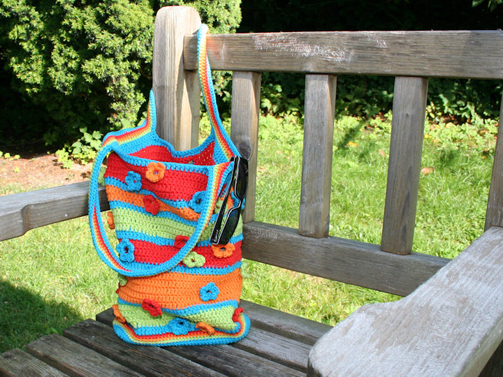 Häkel-Tasche - Blümchen mit Durchblick - Häkelanleitung