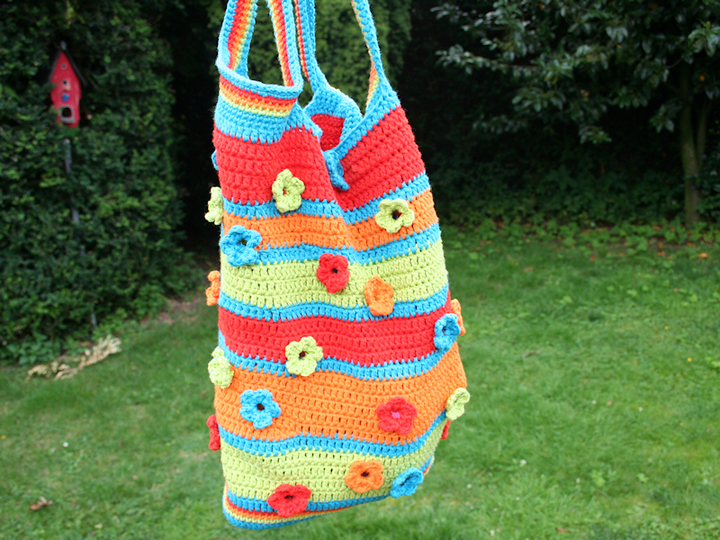 Häkel-Tasche - Blümchen mit Durchblick - Häkelanleitung