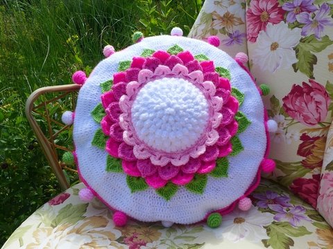 Seerosen-Kissen - Häkelanleitung