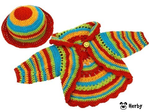 Babyjacke mit Sommerhut "Hippie"