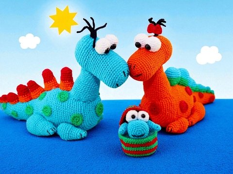 The Dino Family - Crochet Pattern