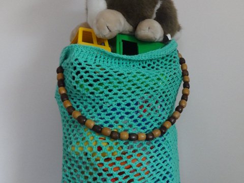 Ein tolles großes stabiles Netz , durch Boden aus Vorderstäbchen, nicht nur zum Einkaufen 