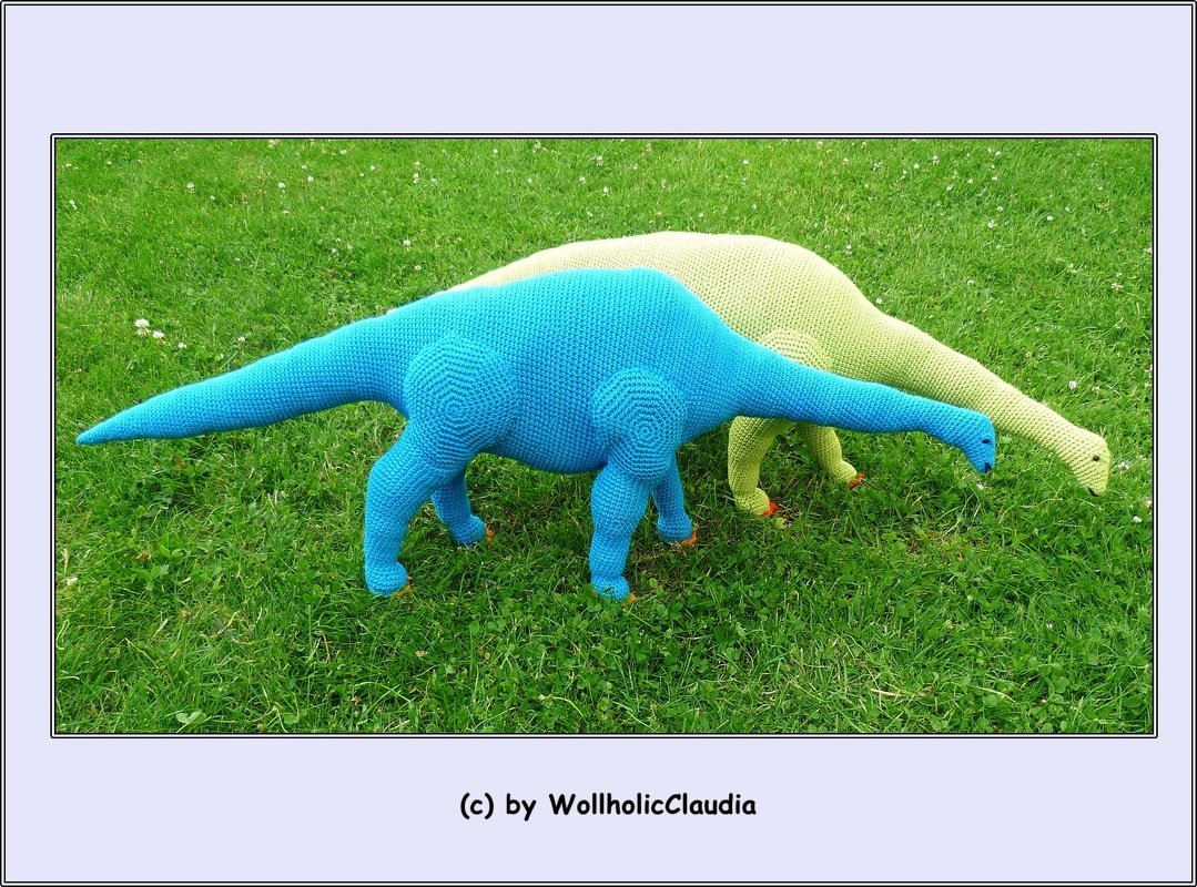 Häkelanleitung 3er Set Dinosaurier - Brachiosaurier, Triceratops, Raptor - Bild 4