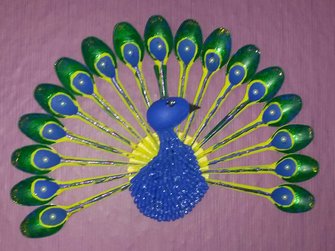 Bastelanleitung -Wandbild Pfau