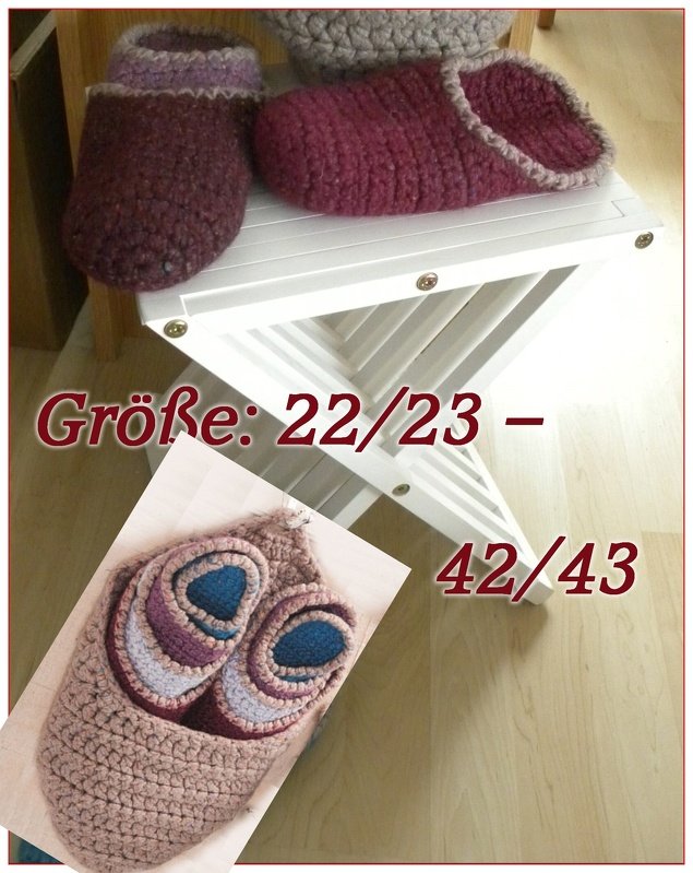 Pantoffelset für Gäste - Häkeln & Filzen