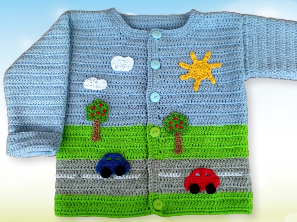 Häkelanleitung - Kinderjacke in 2 Größen - Auf der Landstrasse