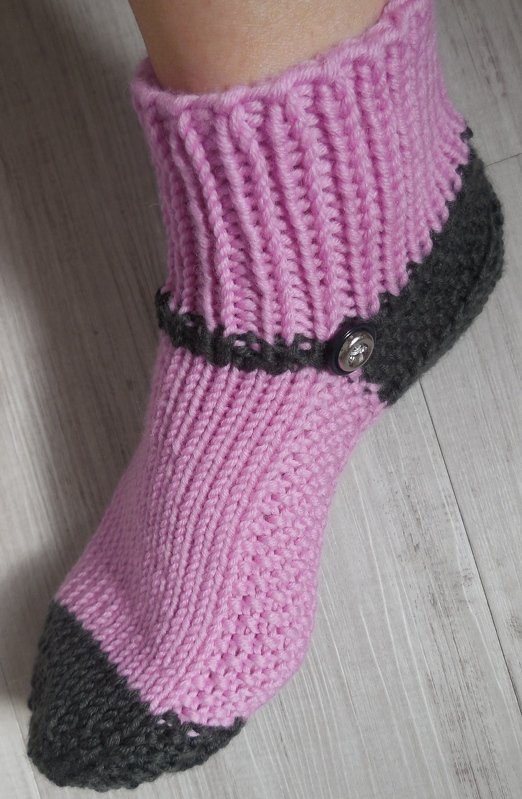 Hausschuhe-Haussocken-Universalgröße-ohne Ferse stricken - Bild 4