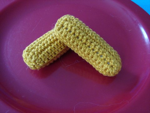 Häkelanleitung Fischstäbchen für die Kinderküche