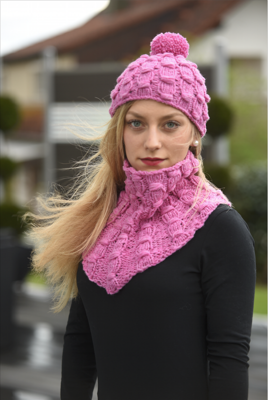 Keilkragen - Neckwarmer - Kragenschal - mit Mütze 08/16 - Bild 2