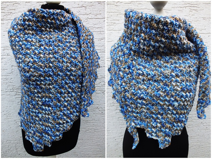 Häkelanleitung Dreieckstuch Oktobasi Reliefmuster