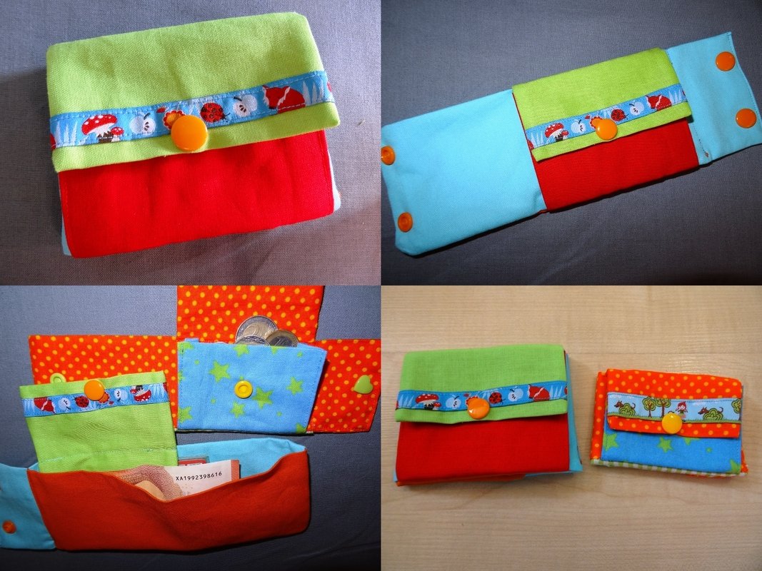 Mini Geldbörse Portemonnaie Handgelenktasche nähen