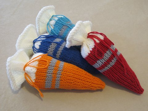 Strickanleitung Schultüte Zuckertüte Girlande für Einschulung