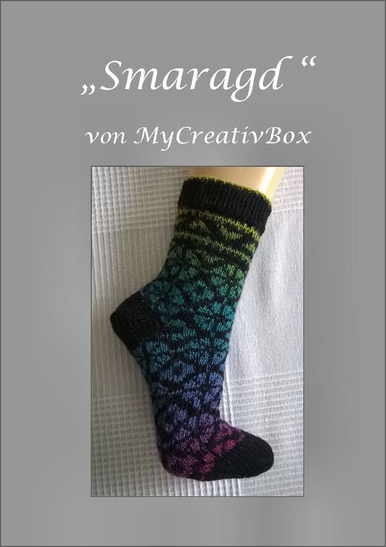 Sockenmuster "Smaragd" Gr.32-43 - Fair Isle Muster, gestrickt