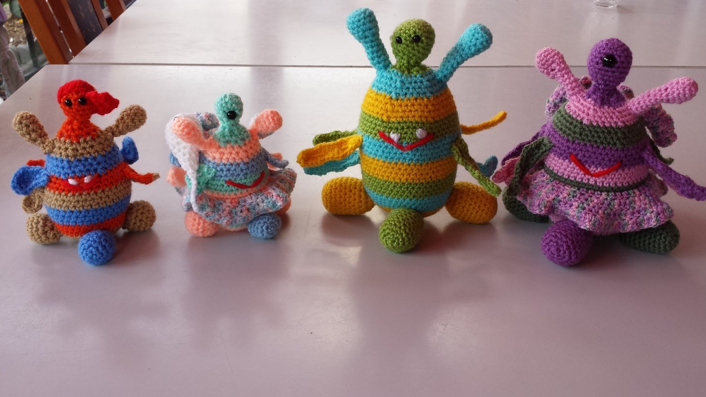 Häkelanleitung Monsterfamilie